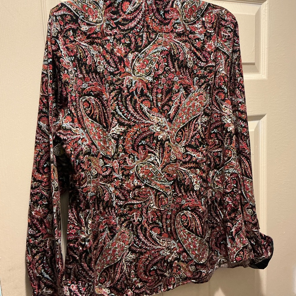 Chaps Paisley Blouse - Red and Black
